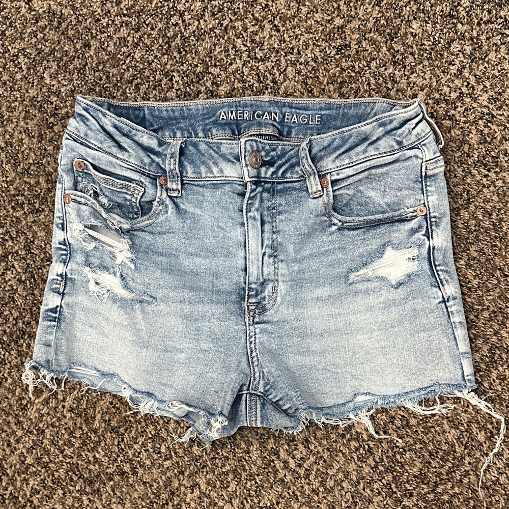 American Eagle Next Level High Waisted Denim Short Shorts